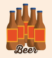 Beer bottle icon. Drink beverage and alcohol theme. Colorful design. Vector illustration