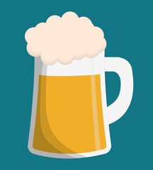 Beer glass icon. Drink beverage and alcohol theme. Colorful design. Vector illustration