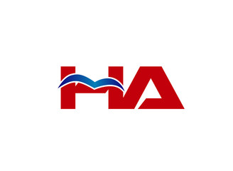 HA Logo. Vector Graphic Branding Letter Element
