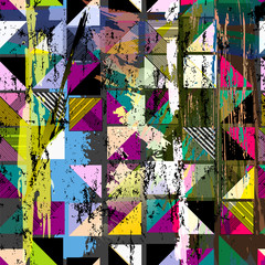 abstract background composition, with squares, paint strokes