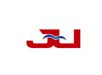 JU Logo. Vector Graphic Branding Letter Element
