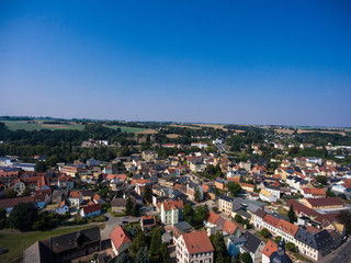 Fototapeta premium Aerial view of goessnitz altenburg thuringia town