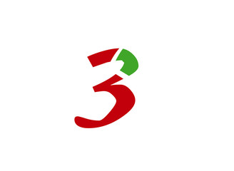 Number three logo.Logo 3 vector template
