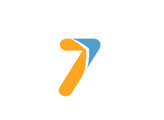 Number 7 logo. Vector logotype design
