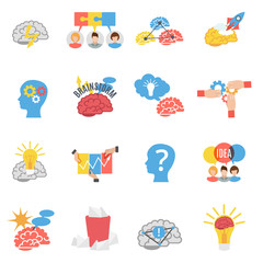  Brainstorm Creative Flat Icons Set