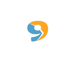 Abstract Number 9 logo Symbol

