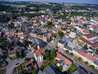 Fototapeta premium Aerial view of goessnitz altenburg thuringia town