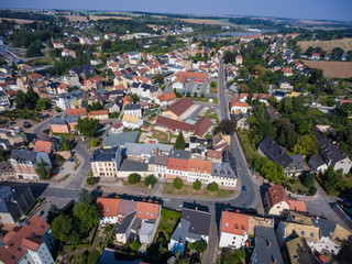 Obraz premium Aerial view of goessnitz altenburg thuringia town