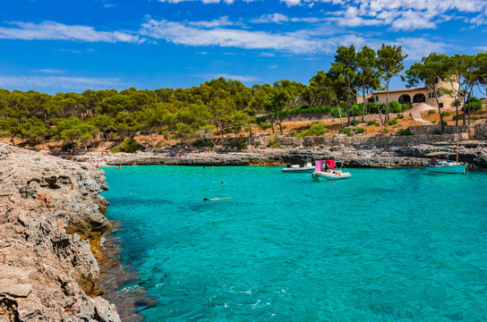 Spain Balearic Islands beautiful cove Cala Burgit Majorca