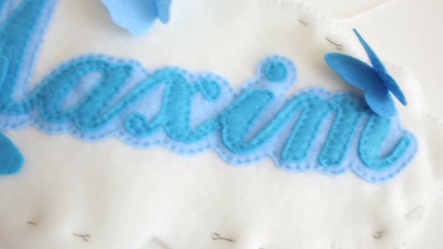 Handmade. Making named Maxim. Sewing.