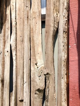 close up of wall made of wooden planks