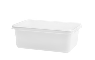 Plastic food container / Plastic food container on white background.