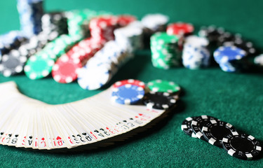 Fototapeta premium poker chips on the table