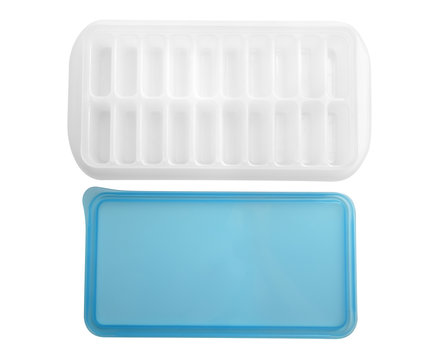 Plastic ice container / Plastic ice container on white background.