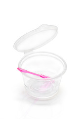 Plastic food container  Plastic food container on white background.