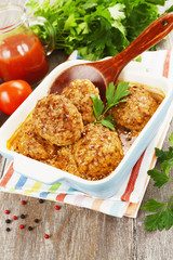 Meat cutlets with cabbage