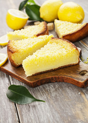 Lemon pie with  yellow coconut
