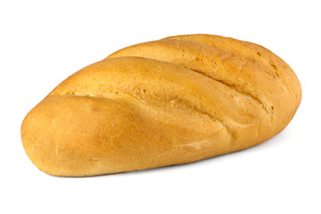 fresh bread loaf isolated on white background