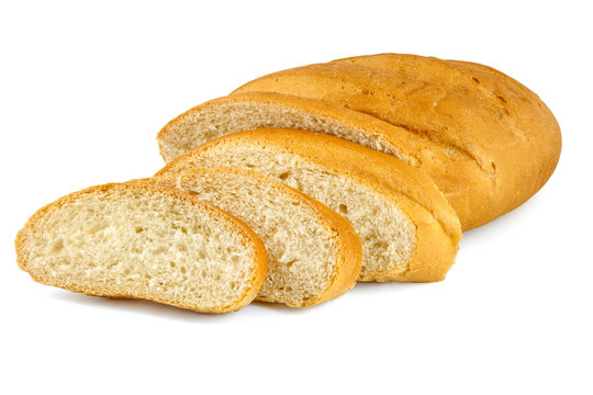 sliced bread loaf isolated