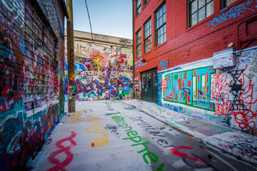 Graffiti Alley, in the Station North District, of Baltimore, Mar