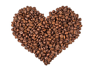 coffe beans heart shape