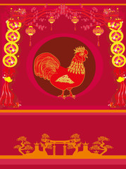 Fototapeta na wymiar year of rooster design for Chinese New Year celebration