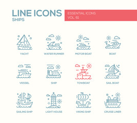 Ships - line design icons set