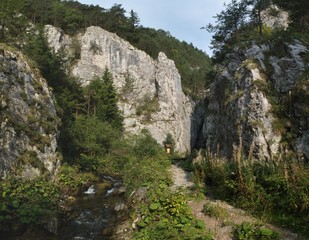 Fototapeta na wymiar entrance to Prosiceka dolina valley in Chocske vrchy mountains in central Slovakia