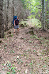 Fototapeta premium Tourist coming down