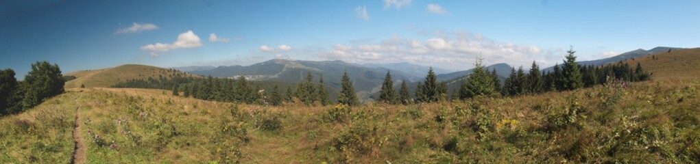north view from Hadlanka saddle in Nizke Tatry Mountains in Slovakia