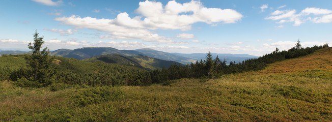 east panorama view from Zadna Hola in Nizke Tatry mountains in Slovakia © rihas