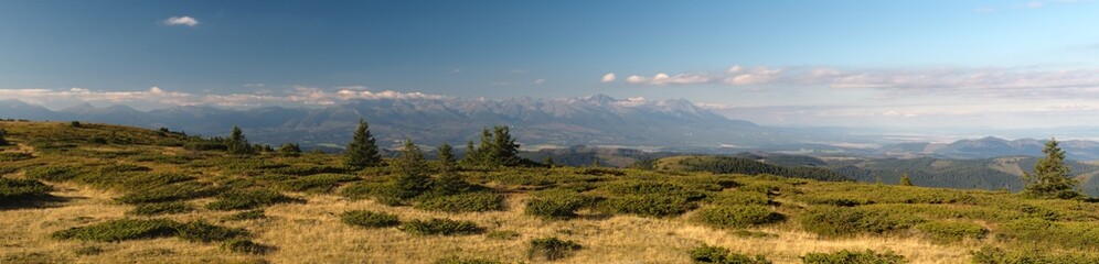 Fototapeta premium north panorama view from Krivula in Nizke Tatry mountains in Slovakia
