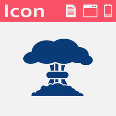 Mushroom cloud, nuclear explosion, silhouette, vector