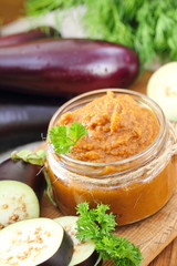 Fresh eggplants caviar