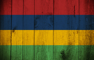 Wooden Flag of Mauritius