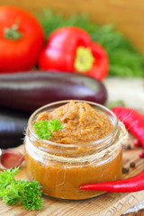 Fresh eggplants caviar