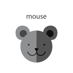 Obraz na płótnie Canvas Line Animal Head Icon Set. Vector Illustration.Mouse