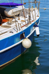 board of the sailing yacht