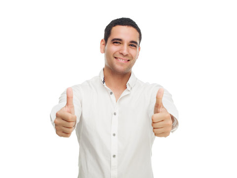 man with thumbs up