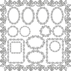 set of decorative frames - design elements