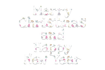 inscription Merry Christmas and a Happy New Year