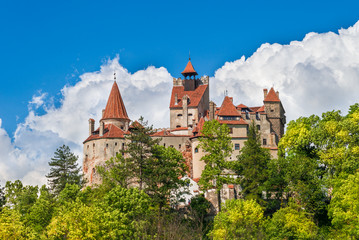 Fototapeta na wymiar Dracula medieval Castle Bran, the most visited tourist attraction of Brasov, Transylvania, Romania