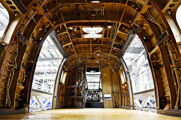 Helicopter fuselage in a factory