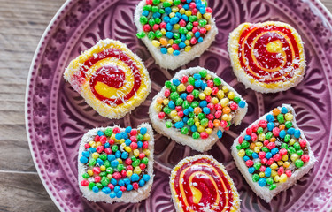 Turkish delight on the plate