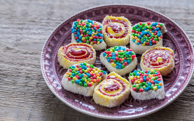 Turkish delight on the plate
