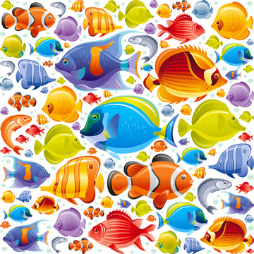 Seamless Sea travel icon set, underwater diving animal - tropical fish. Vector illustration abstract templte. Elegant modern style, white background. Angel, butterfly and more marine fishes icons Stock Vector | Adobe Stock Seamless Sea travel icon set, underwater diving animal - tropical fish. Vector illustration abstract templte. Elegant modern style, white background. Angel, butterfly and more marine fishes icons Stock Vector | Adobe Stock