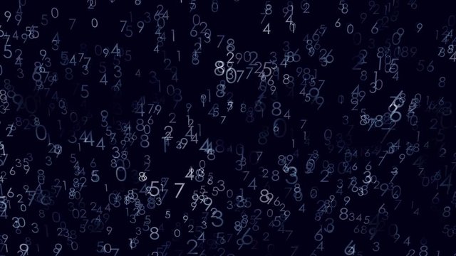 Numbers abstract, black background.