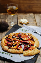 sweet potato beets galette with goat cheese and thyme