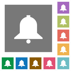Bell square flat icons