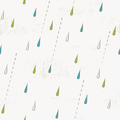 Seamless pattern with rain drops. Autumn rain background.